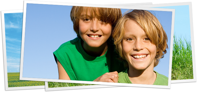 two boys in green shirts