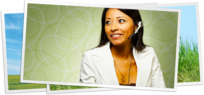 photo of woman with phone headset